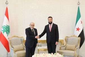 Nawaf Salam - stânga şi Ahmed al-Sharaa - dreapa; Sursa foto: X / @nawafsalam